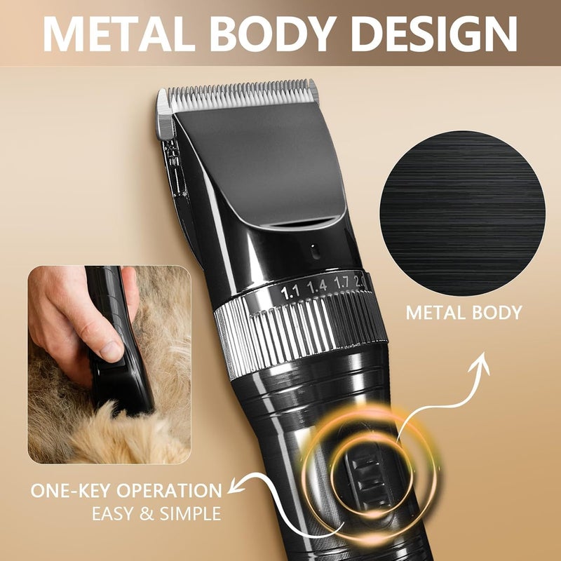 Sunifier Professional Dog Grooming Clippers for Thick Coat - Dog Hair Trimmer for Grooming Kit- Sheep Shears for Thick Hair – Pet Grooming Clippers for Dogs, Cats, Sheeps, Horse (Black) - Image 5